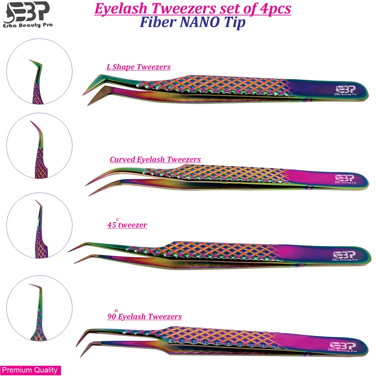 lash tweezers set for lash artist